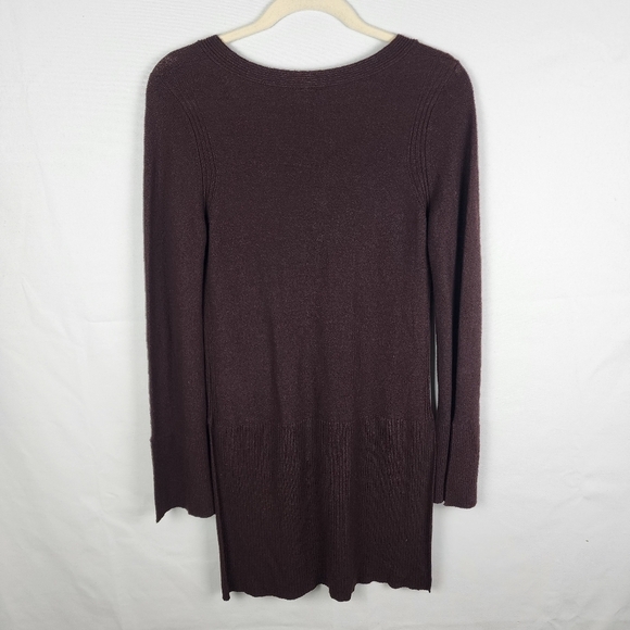 Free People Criss Cross Front Tunic Sweater Women S Boho Hi Low Side Split Brown - Picture 3 of 7